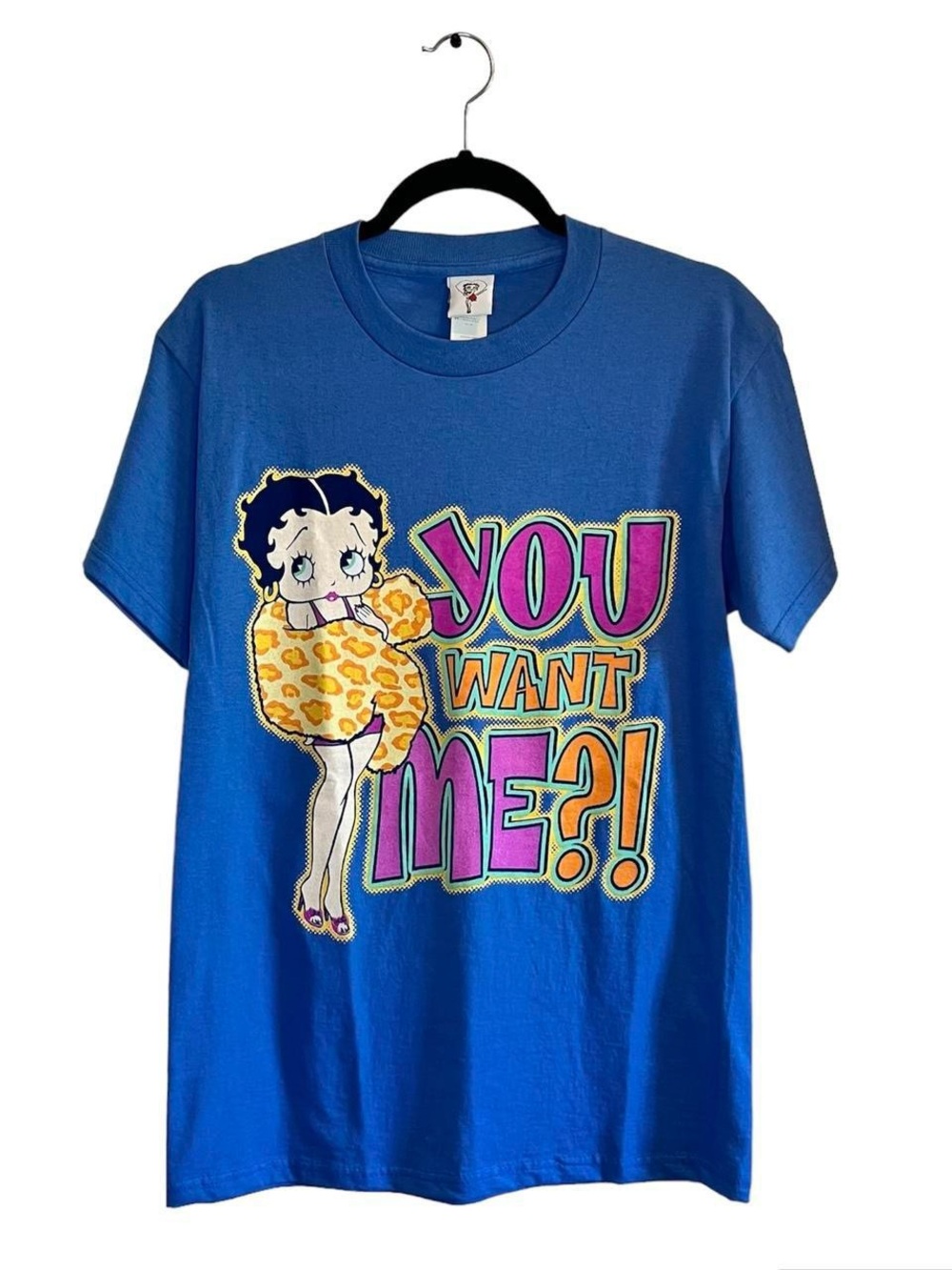 Betty Boop Royal Blue Graphic Tee with Yellow & Pink Print